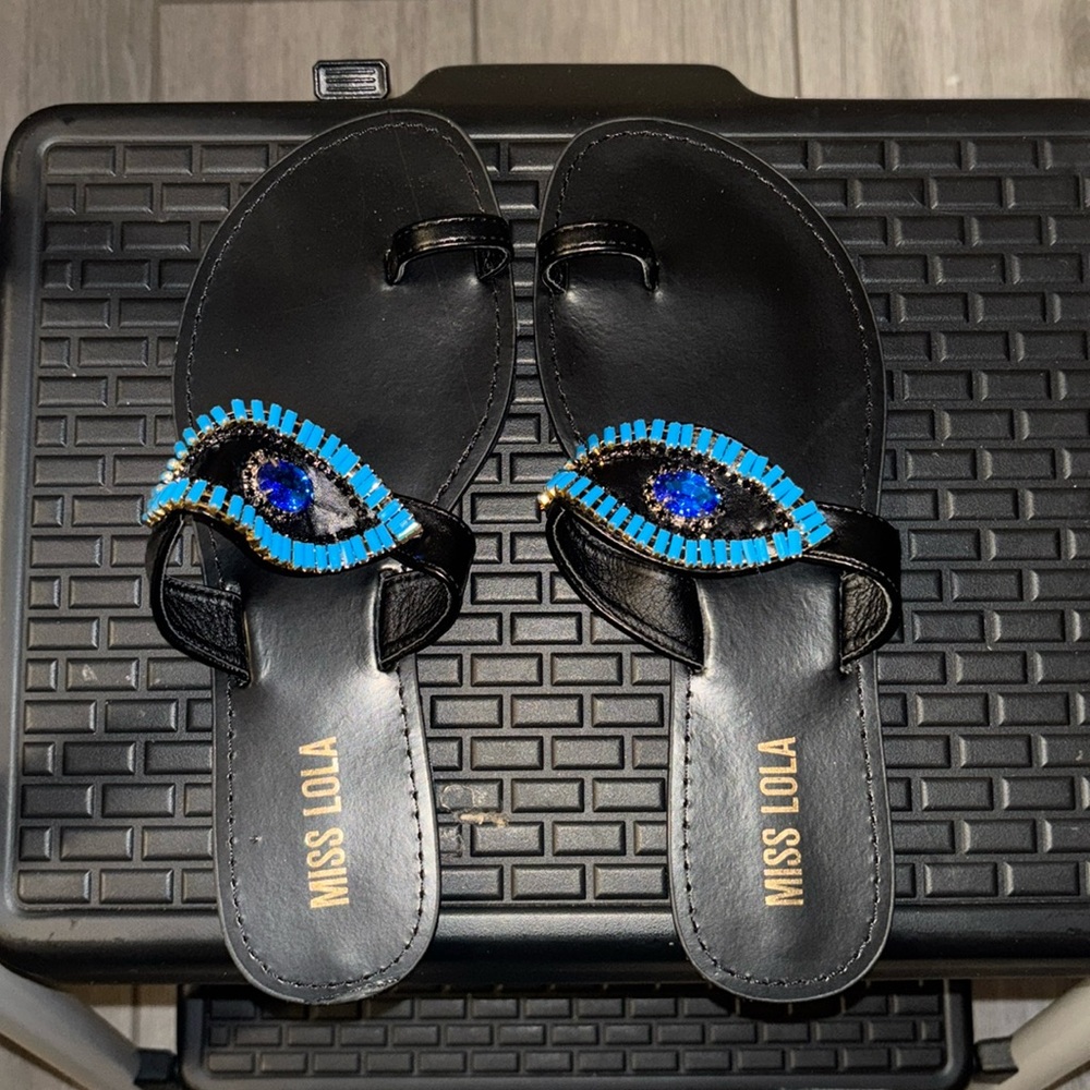 Evil eye sandals